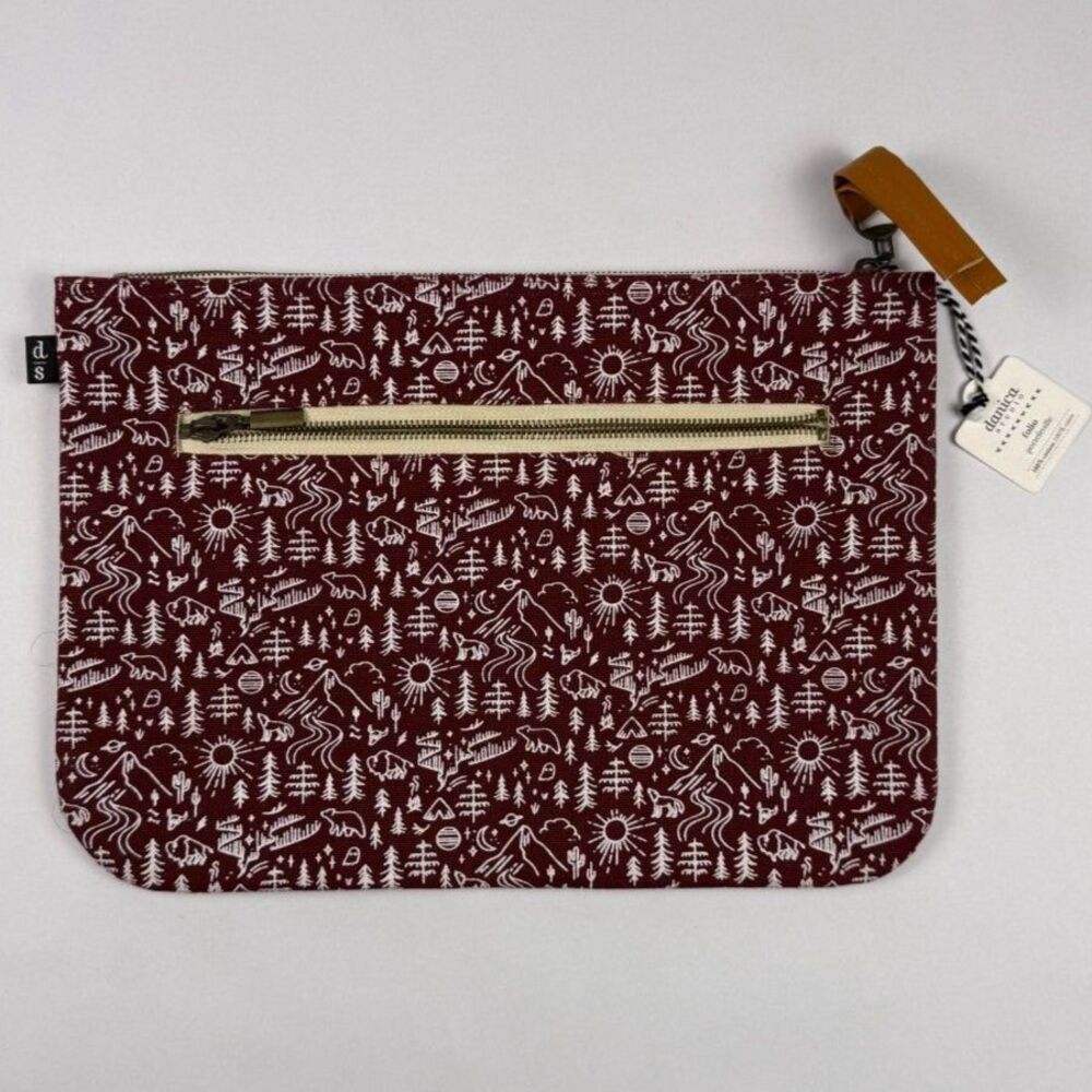 Folio Stay Wild Collection Adventure Awaits Cotton Zipper Bag 10"x14"